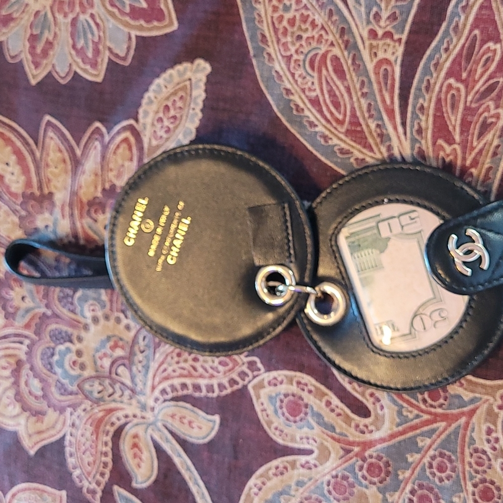 Chanel quilted lambskin luggage tag authentic with hologram rare unicorn